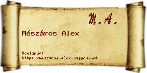 Mészáros Alex névjegykártya