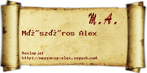 Mészáros Alex névjegykártya