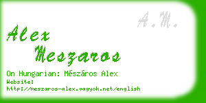 alex meszaros business card