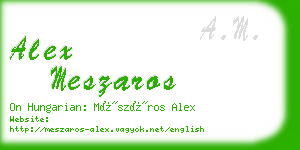 alex meszaros business card